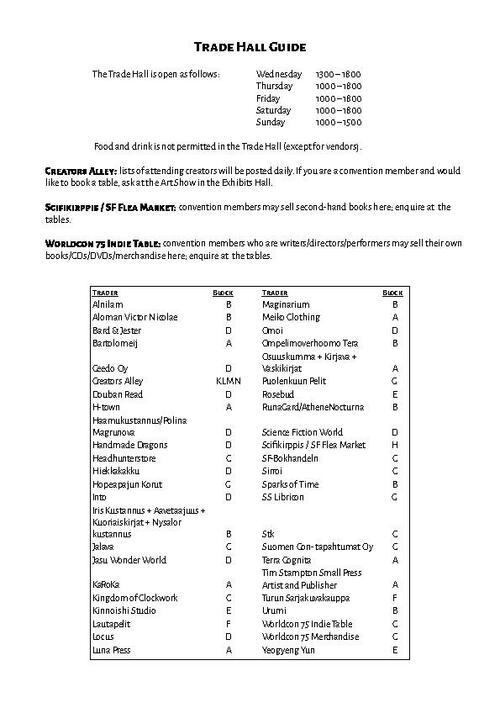 Tradehall Guide With Map